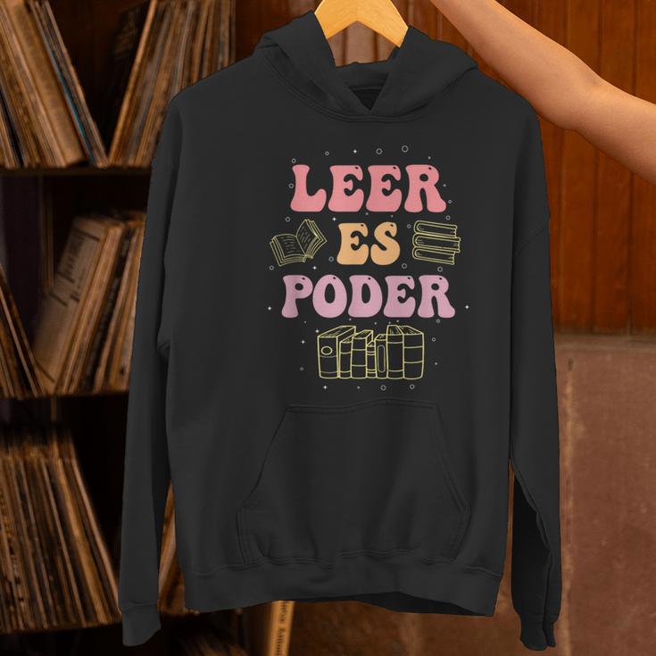 Leer Es Poder Groovy Spanish Teacher Bilingual Maestra Men Women Women's Hoodie, Groovy Teacher Hoodies, gift for family, gift for coworker Leer Es Poder Groovy Spanish Teacher Bilingual Maestra Men Women Women's Hoodie, Groovy Teacher Hoodies, gift for family, gift for coworker