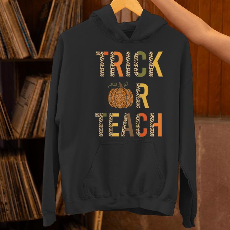Leopard Trick Or Teach Halloween Teacher Costume Women Women's Hoodie, gift for family, gift for coworker