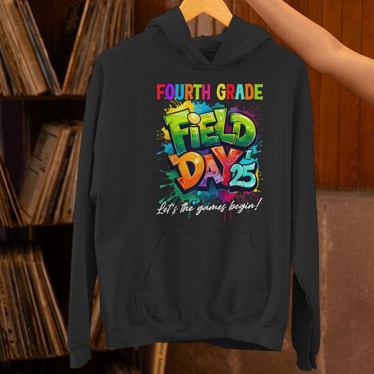 Let The Games Begin Fourth Grade Field Day 2025 Teacher Kid Women's Hoodie, gift for family, gift for coworker