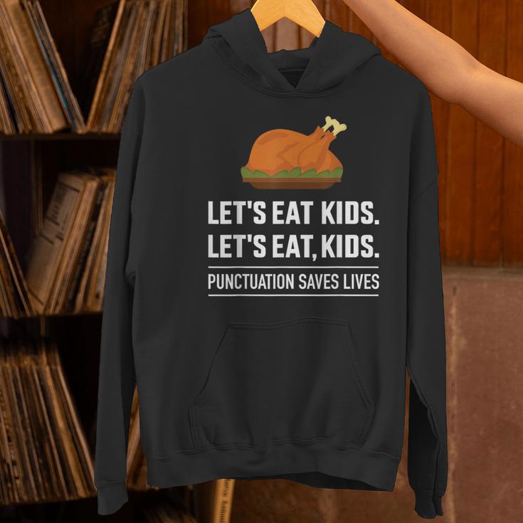 Let's Eat Kids Grammar For Thanksgiving Teacher Women's Hoodie, gift for family, gift for coworker Let's Eat Kids Grammar For Thanksgiving Teacher Women's Hoodie, gift for family, gift for coworker