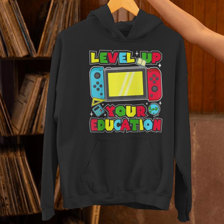 Level Up Your Education Gaming Inspired Teacher Gamers Women's Hoodie, gift for family, gift for coworker Level Up Your Education Gaming Inspired Teacher Gamers Women's Hoodie, gift for family, gift for coworker