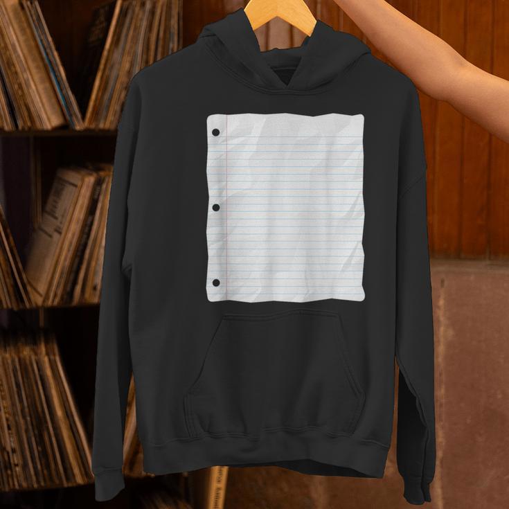 Lined Paper Notebook Halloween Costume For Students Teachers For Men Women Kids Women's Hoodie, gift for family, gift for coworker