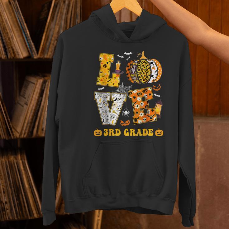 LOVE 3rd Grade Pumpkin Teacher Student Halloween Costume Women's Hoodie, gift for family, gift for coworker LOVE 3rd Grade Pumpkin Teacher Student Halloween Costume Women's Hoodie, gift for family, gift for coworker