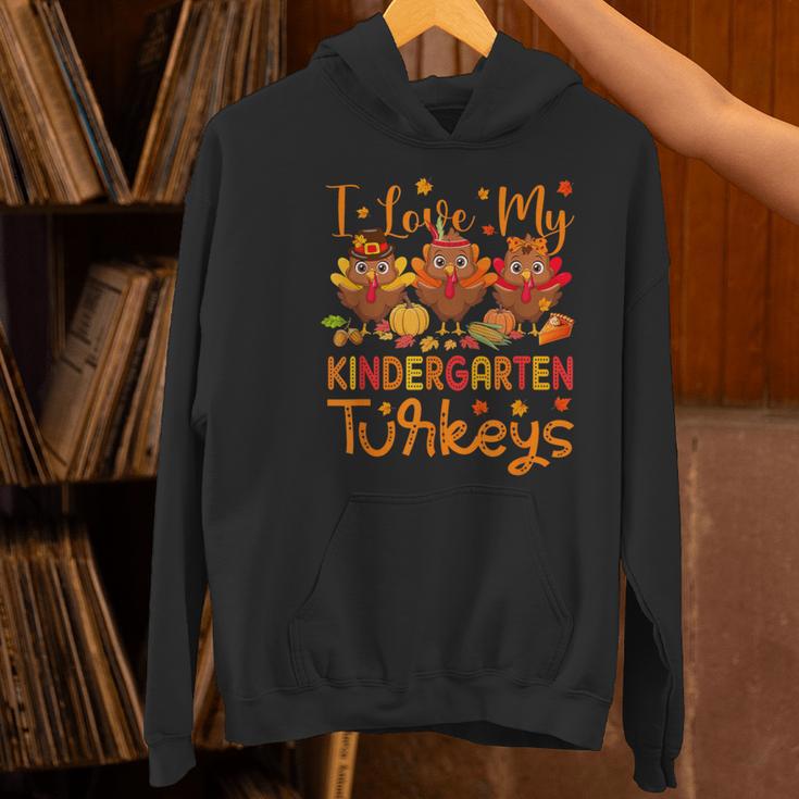 I Love My Kindergarten Turkeys Thanksgiving Teacher Students Women's Hoodie, gift for family, gift for coworker I Love My Kindergarten Turkeys Thanksgiving Teacher Students Women's Hoodie, gift for family, gift for coworker