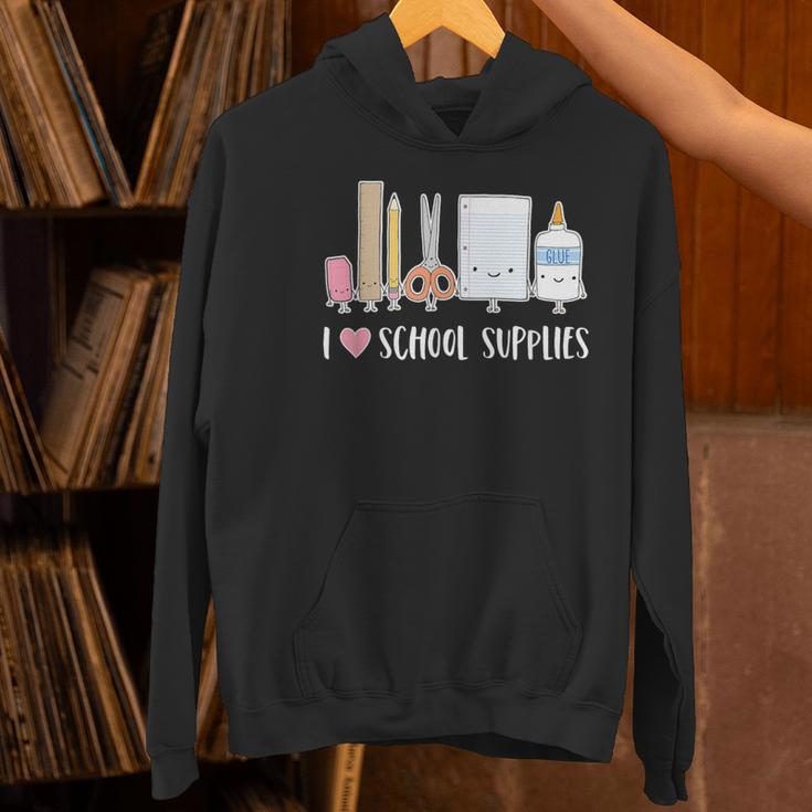 I Love School Supplies Teacher Shirt Women's Hoodie, gift for family, gift for coworker I Love School Supplies Teacher Shirt Women's Hoodie, gift for family, gift for coworker