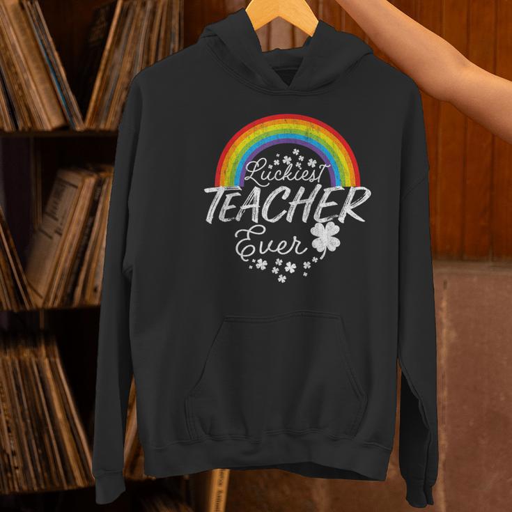 Luckiest Teacher Ever Rainbow- St Patricks Day Teacher Women's Hoodie, gift for family, gift for coworker Luckiest Teacher Ever Rainbow- St Patricks Day Teacher Women's Hoodie, gift for family, gift for coworker