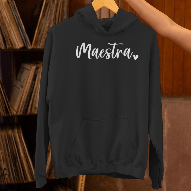 Maestra Cute Bilingual Spanish Teacher Women's Hoodie, gift for family, gift for coworker