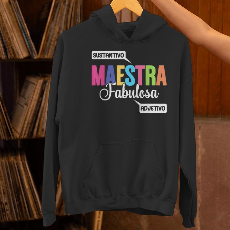 Maestra Fabulosa Bilingual Spanish Espanol Teacher School Women's Hoodie, gift for family, gift for coworker