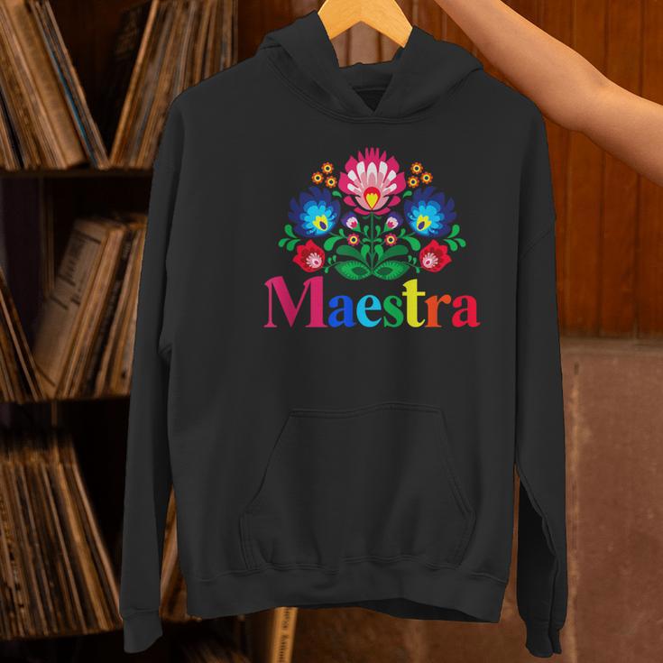 Maestra Proud Spanish Teacher Bilingual Teacher Latina Women's Hoodie, gift for family, gift for coworker