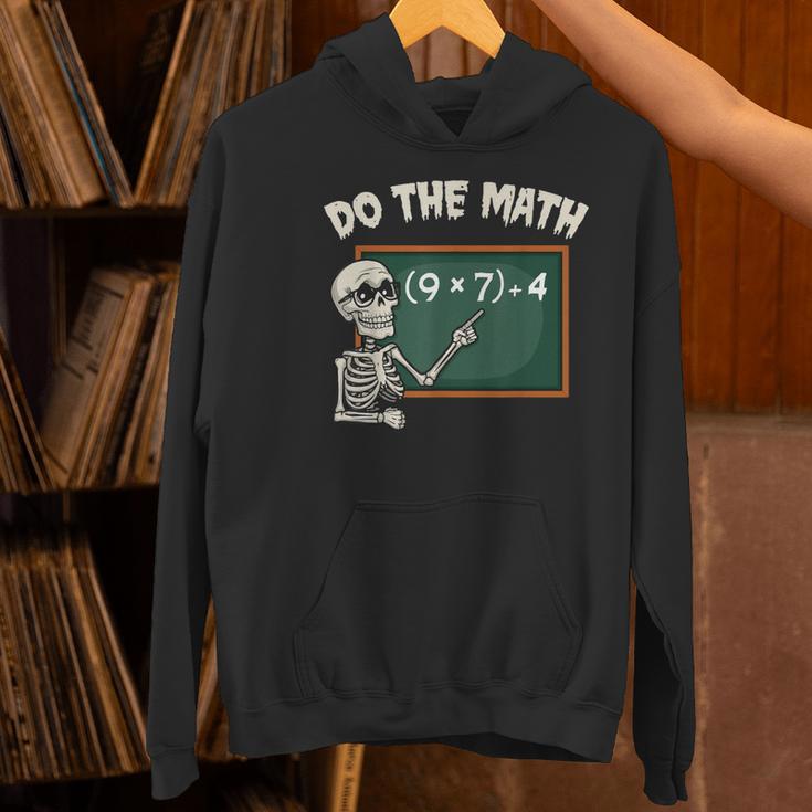 Do The Math 67 Meme Joke Halloween Skeleton Math Teacher Women's Hoodie, gift for family, gift for coworker