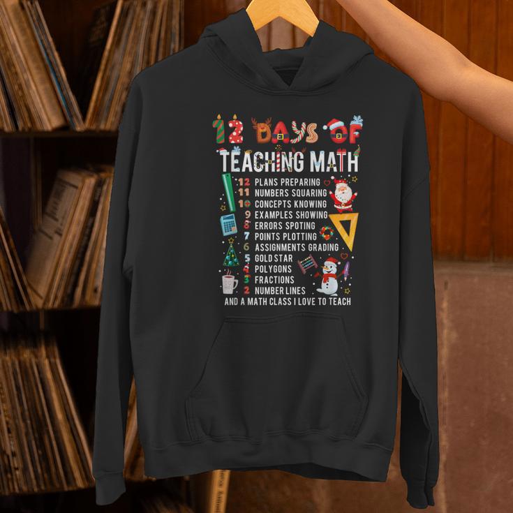 Math Teacher Christmas 12 Days Of Teaching Math Christmas Women's Hoodie, gift for family, gift for coworker Math Teacher Christmas 12 Days Of Teaching Math Christmas Women's Hoodie, gift for family, gift for coworker