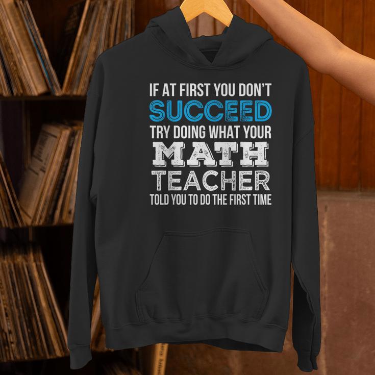 Math Teacher If At First You Don't Succeed Women's Hoodie, gift for family, gift for coworker Math Teacher If At First You Don't Succeed Women's Hoodie, gift for family, gift for coworker