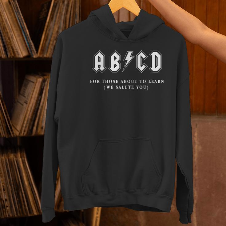 Music Teacher AB CD For Those About To Learn Rock Women's Hoodie, gift for family, gift for coworker Music Teacher AB CD For Those About To Learn Rock Women's Hoodie, gift for family, gift for coworker