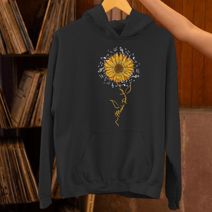 Music Teacher Shirt Sunflower Music Notes Musician Singer Women's Hoodie, gift for family, gift for coworker