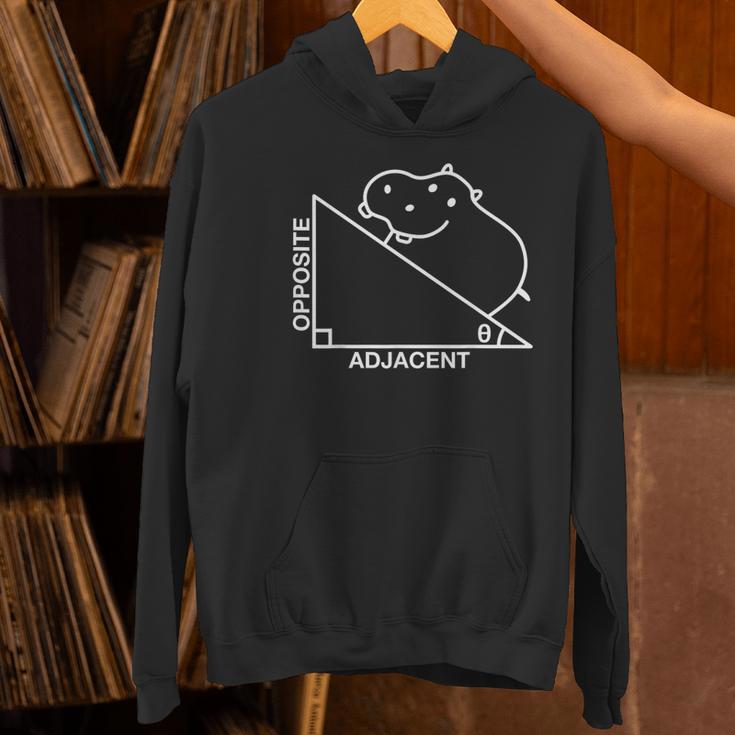 Nerdy Hippotenuse Hypotenuse Hippopotamus Math Teacher Women's Hoodie, gift for family, gift for coworker