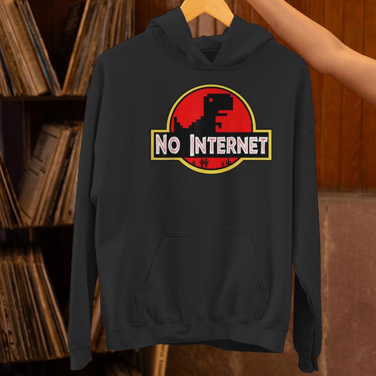 Nerdy No Internet Dinosaur Computer Science Teacher Women's Hoodie, Science Teacher Hoodies, Internet Hoodies, gift for family, gift for coworker