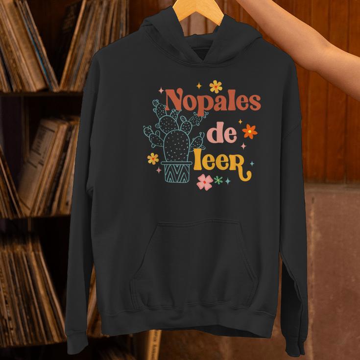 Nopales De Leer Spanish Teacher Maestra Cactus Bilingual Women's Hoodie, gift for family, gift for coworker Nopales De Leer Spanish Teacher Maestra Cactus Bilingual Women's Hoodie, gift for family, gift for coworker