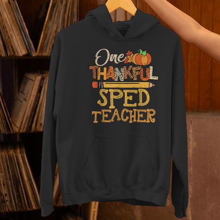 One Thankful Sped Teacher Cute Thanksgiving Women Women's Hoodie, gift for family, gift for coworker