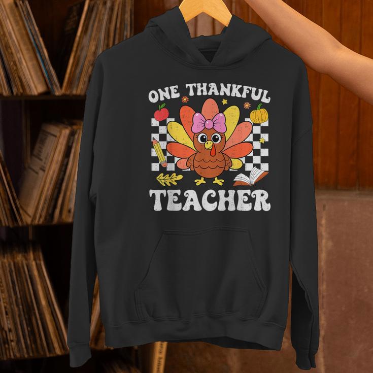 One Thankful Teacher Turkey Thanksgiving Teaching Women's Hoodie, gift for family, gift for coworker