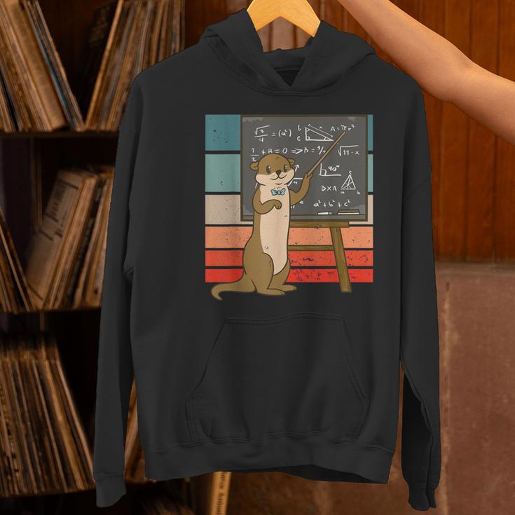 Otter Professor Teacher Teaching Maths Mathematics Women's Hoodie, gift for family, gift for coworker