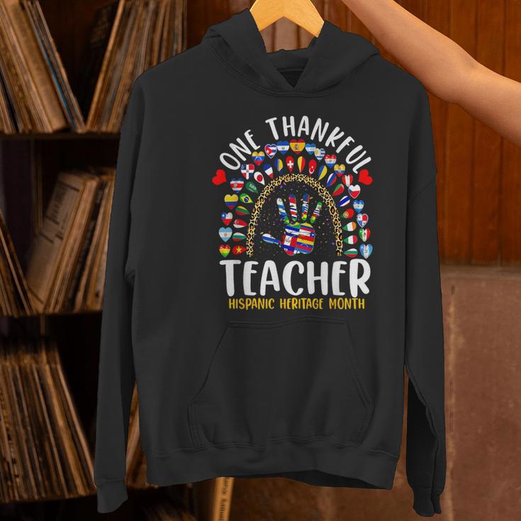 Hispanic Heritage Month One Thankful Teacher Rainbow Women's Hoodie, gift for family, gift for coworker