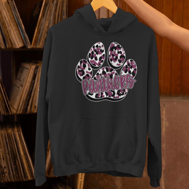 Panthers Paw Print Leopard Maroon Panther Pride Teacher Women's Hoodie, gift for family, gift for coworker Panthers Paw Print Leopard Maroon Panther Pride Teacher Women's Hoodie, gift for family, gift for coworker