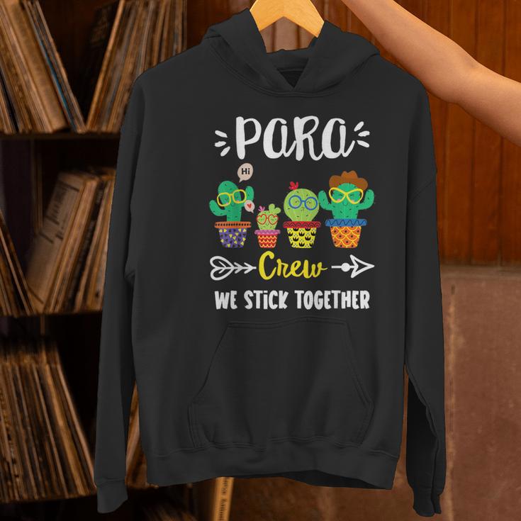 PARA Crew School Cactus Team PARA Teacher Squad For Men Women Kids Women's Hoodie, gift for family, gift for coworker PARA Crew School Cactus Team PARA Teacher Squad For Men Women Kids Women's Hoodie, gift for family, gift for coworker