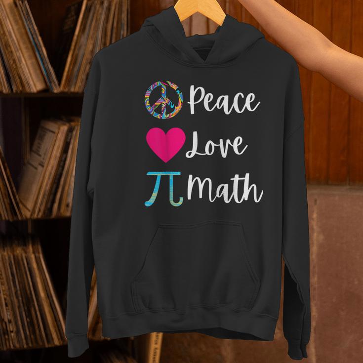 Peace Love Math Maths Teacher Pi Symbol Men Women Women's Hoodie, gift for family, gift for coworker