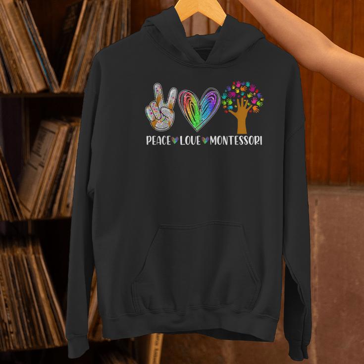 Peace Love Montessori Daycare Teacher Appreciation Women's Hoodie, gift for family, gift for coworker