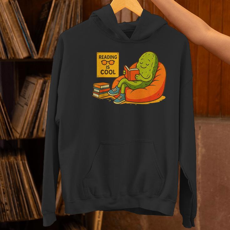 Pickle Reading Books Bookworm Teacher Librarian Kids Retro Women's Hoodie, gift for family, gift for coworker Pickle Reading Books Bookworm Teacher Librarian Kids Retro Women's Hoodie, gift for family, gift for coworker
