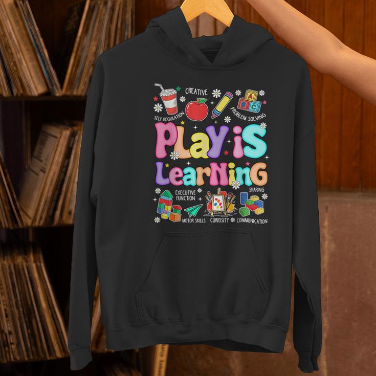 Play Is Learning Educational Teacher Women Women's Hoodie, gift for family, gift for coworker Play Is Learning Educational Teacher Women Women's Hoodie, gift for family, gift for coworker