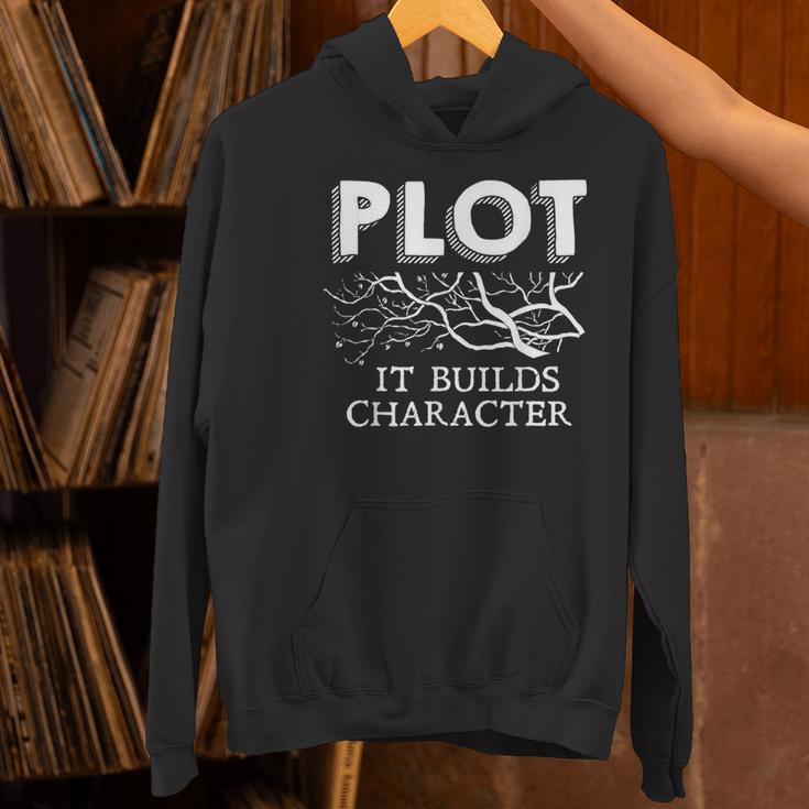 Plot It Builds Character Book Reading Teacher Women's Hoodie, gift for family, gift for coworker Plot It Builds Character Book Reading Teacher Women's Hoodie, gift for family, gift for coworker