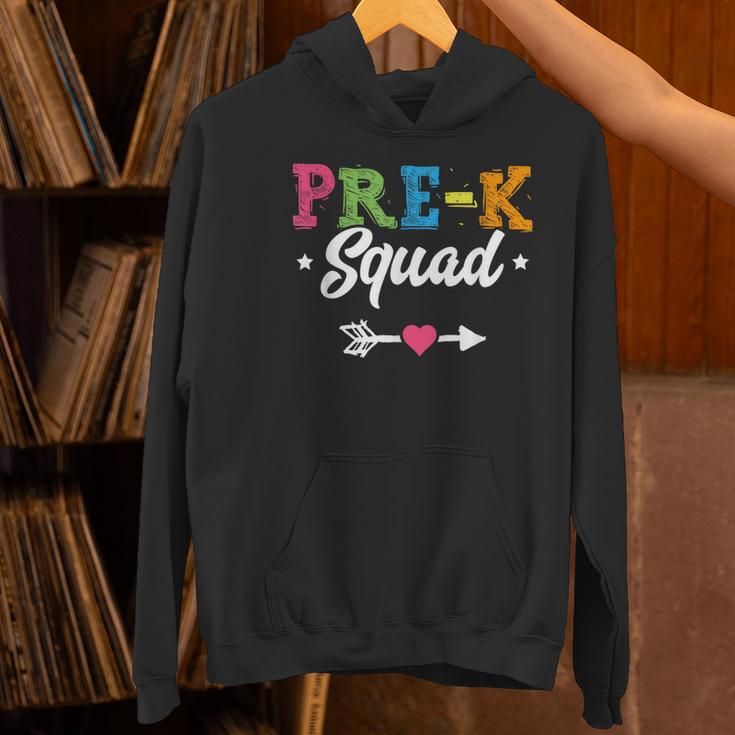 Pre-K Squad Teacher Student Kids Preschool Back To School Women's Hoodie, gift for family, gift for coworker Pre-K Squad Teacher Student Kids Preschool Back To School Women's Hoodie, gift for family, gift for coworker