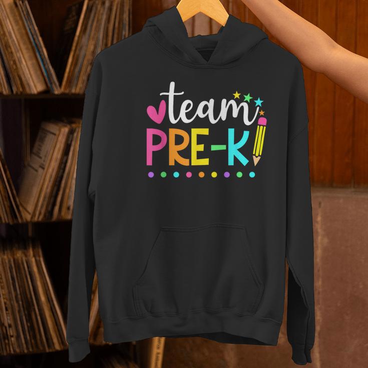 Pre-k Team Pencil Teacher Student Back To School Girls Women's Hoodie, gift for family, gift for coworker Pre-k Team Pencil Teacher Student Back To School Girls Women's Hoodie, gift for family, gift for coworker