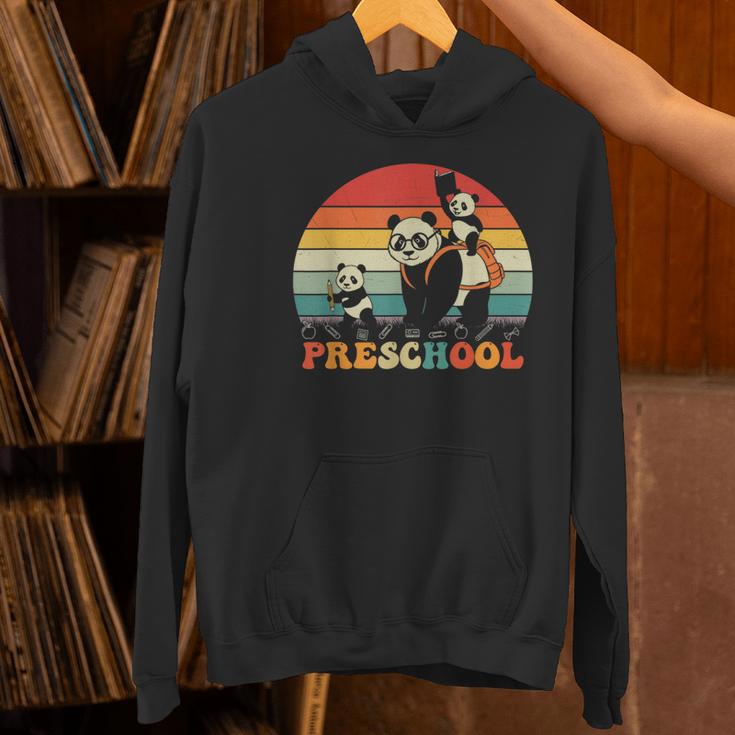 Preschool Panda Back To School Teacher Student Women's Hoodie, gift for family, gift for coworker