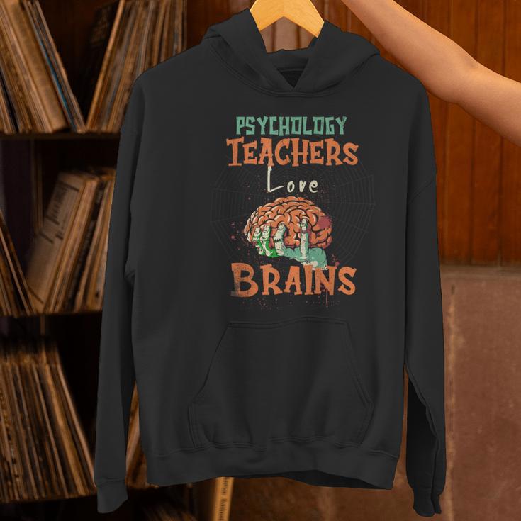 Psychology Teachers Love Brains Halloween For Psychologists Men Women Women's Hoodie, gift for family, gift for coworker