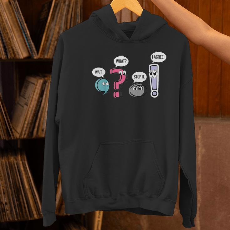 Punctuation English Teacher Wait What Stop It I Agree Women's Hoodie, English Teacher Hoodies, gift for family, gift for coworker Punctuation English Teacher Wait What Stop It I Agree Women's Hoodie, English Teacher Hoodies, gift for family, gift for coworker