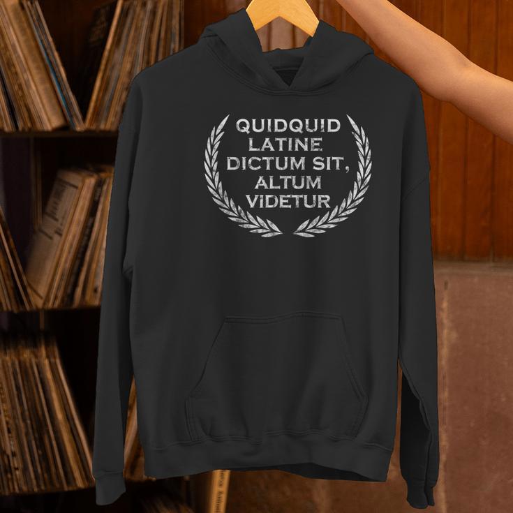 Quidquid Latine Dictum Sit Altum Videtur Teacher Women's Hoodie, gift for family, gift for coworker Quidquid Latine Dictum Sit Altum Videtur Teacher Women's Hoodie, gift for family, gift for coworker