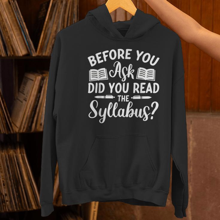 Did You Read The Syllabus Shirt Teacher Men Women Women's Hoodie, gift for family, gift for coworker