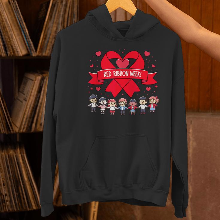 Red Ribbon Week Awareness For Students And Teachers Men Women Girls Kids Women's Hoodie, gift for family, gift for coworker Red Ribbon Week Awareness For Students And Teachers Men Women Girls Kids Women's Hoodie, gift for family, gift for coworker