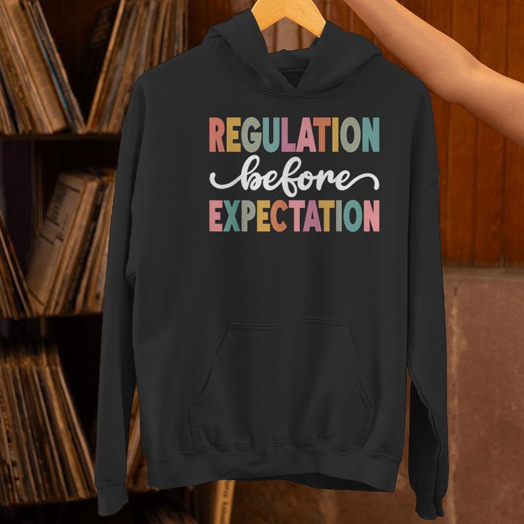 Regulation Before Expectation Cute ABA SPED Teacher Therapy Women's Hoodie, gift for family, gift for coworker
