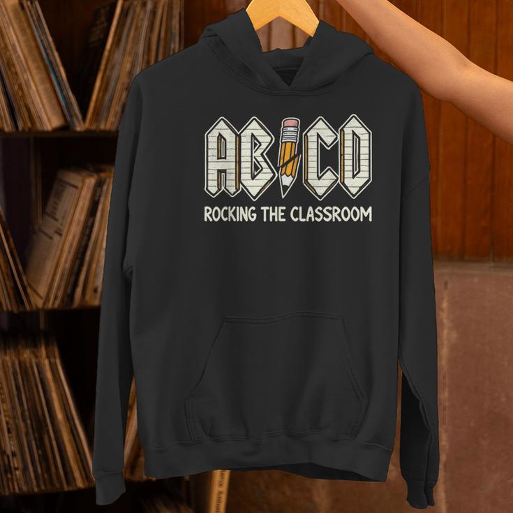 Retro Abcd Teacher Novelty Back To School Teacher Women's Hoodie, gift for family, gift for coworker