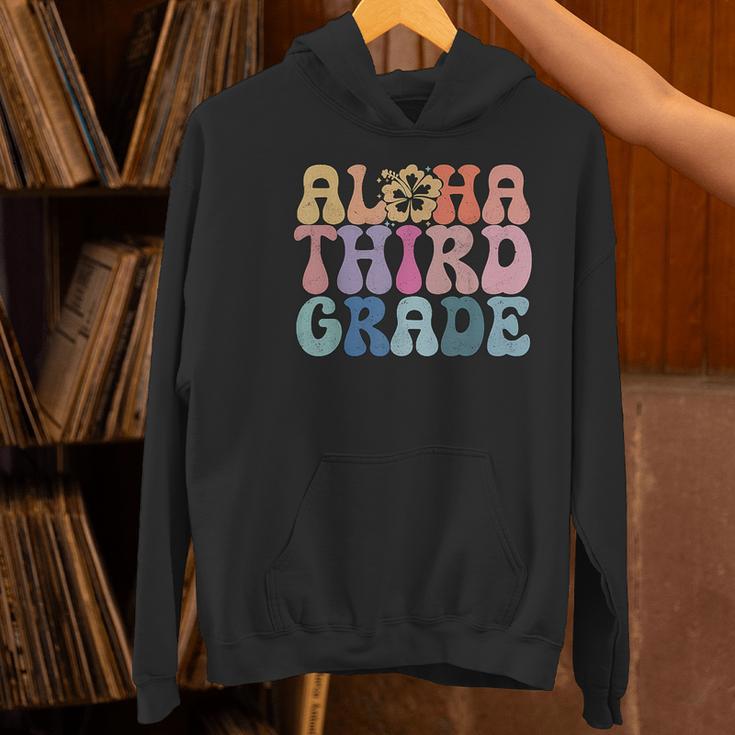 Retro Aloha Third Grade Teacher Summer Vacation Beach Hawaii Women's Hoodie, gift for family, gift for coworker