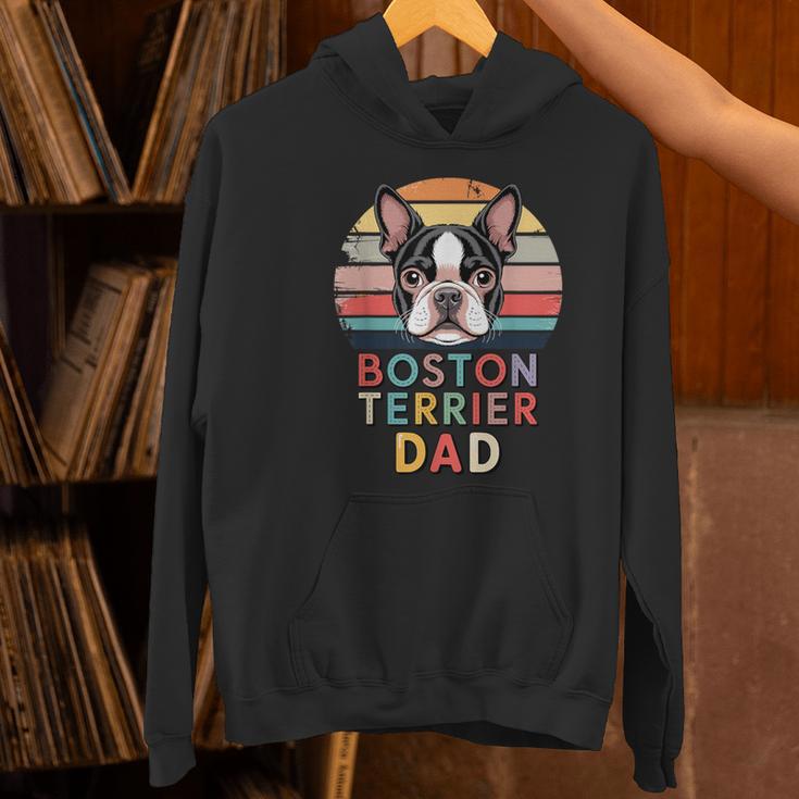 Retro Boston Terrier Dad Women's Hoodie, Boston Terrier Dad Hoodies, gift for family, gift for coworker
