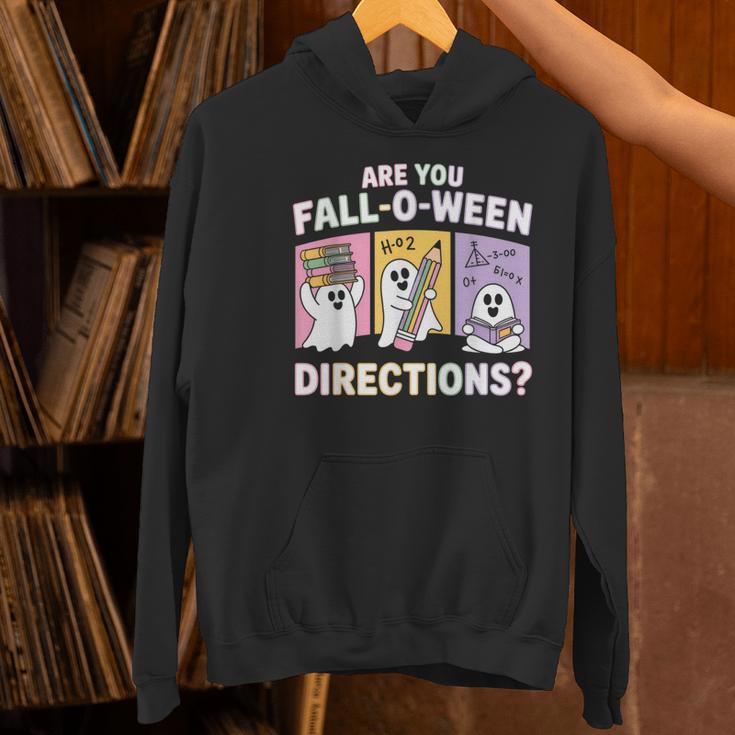 Retro Are You Fall O Ween Directions Teacher Halloween Ghost Women's Hoodie, gift for family, gift for coworker