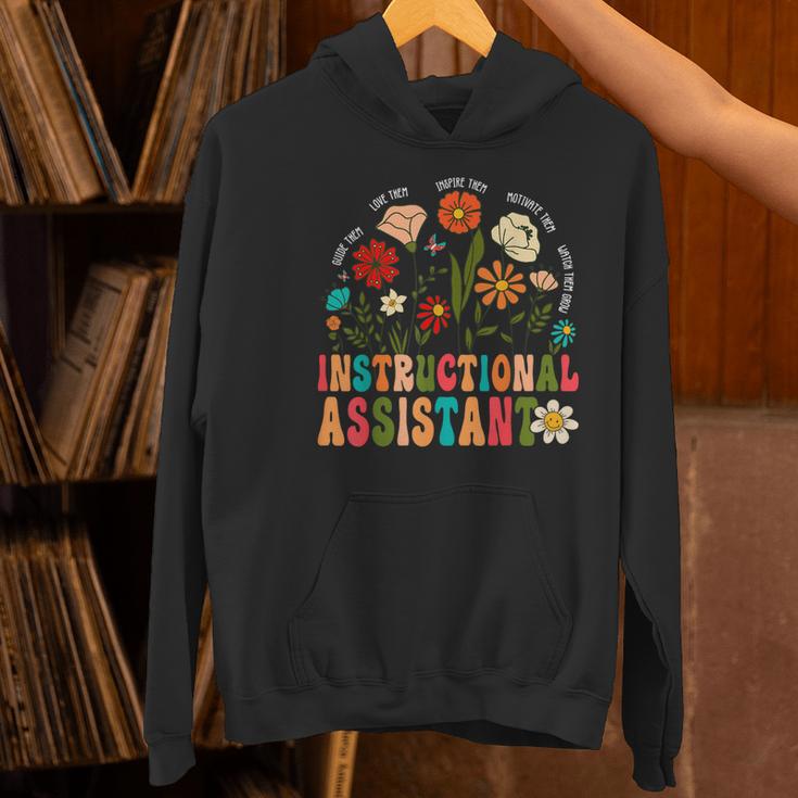 Retro Instructional Assistant Wildflowers Teacher Aide Women's Hoodie, gift for family, gift for coworker Retro Instructional Assistant Wildflowers Teacher Aide Women's Hoodie, gift for family, gift for coworker