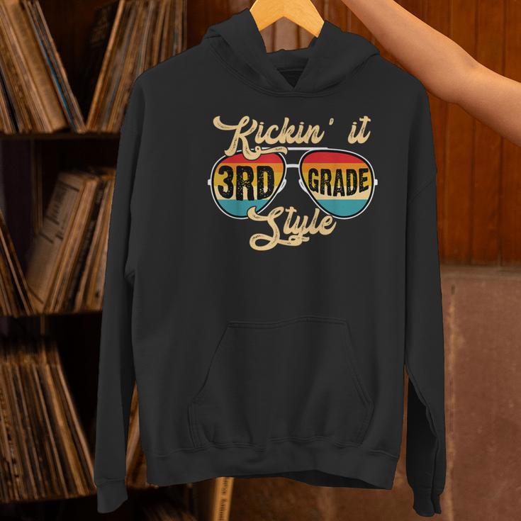 Retro Kickin It 3rd Grade Style Teacher Back To School Men Women Women's Hoodie, gift for family, gift for coworker