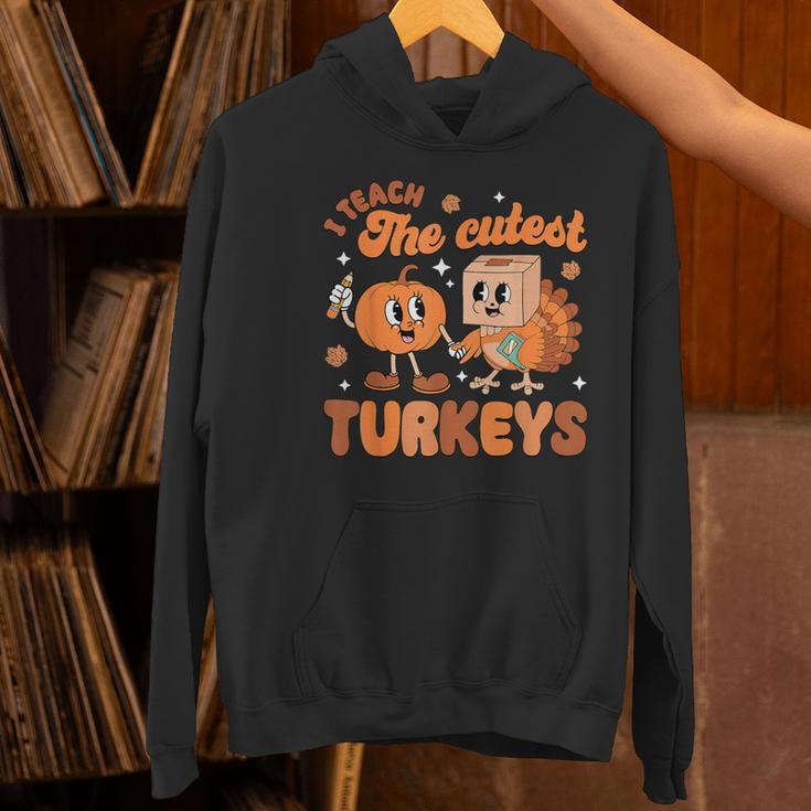 Retro I Teach The Cutest Turkey Thanksgiving Pumpkin Teacher Women's Hoodie, gift for family, gift for coworker Retro I Teach The Cutest Turkey Thanksgiving Pumpkin Teacher Women's Hoodie, gift for family, gift for coworker