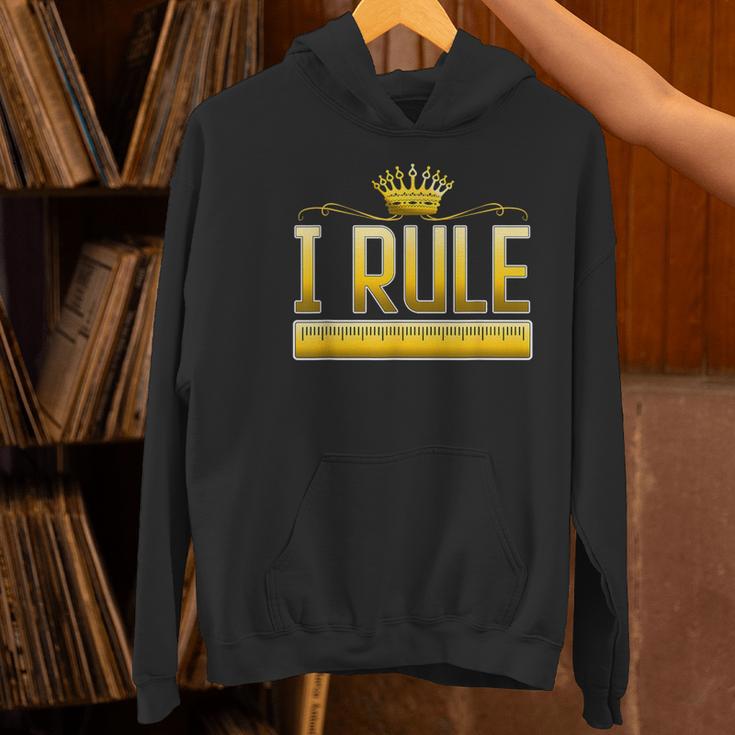 I Rule Math Ruler Mathematics Pun Math Teacher Men Women Girls Kids Women's Hoodie, gift for family, gift for coworker