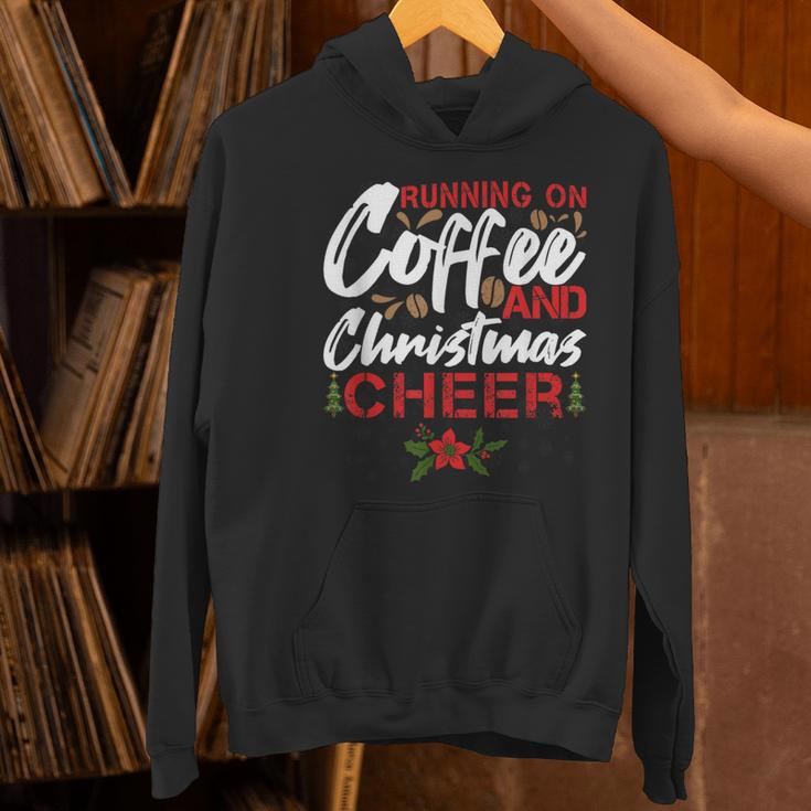Running On Coffee And Christmas Cheer Lover Teacher For Men Women Kids Women's Hoodie, gift for family, gift for coworker Running On Coffee And Christmas Cheer Lover Teacher For Men Women Kids Women's Hoodie, gift for family, gift for coworker